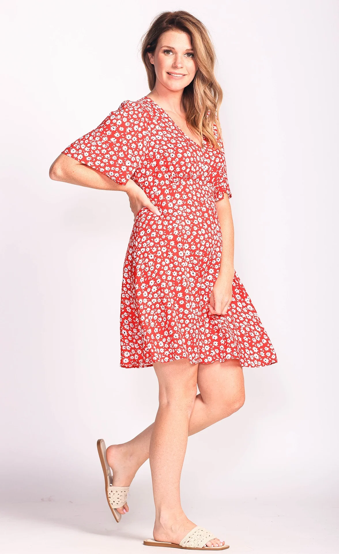 Georgia Dress - Red - Image 2