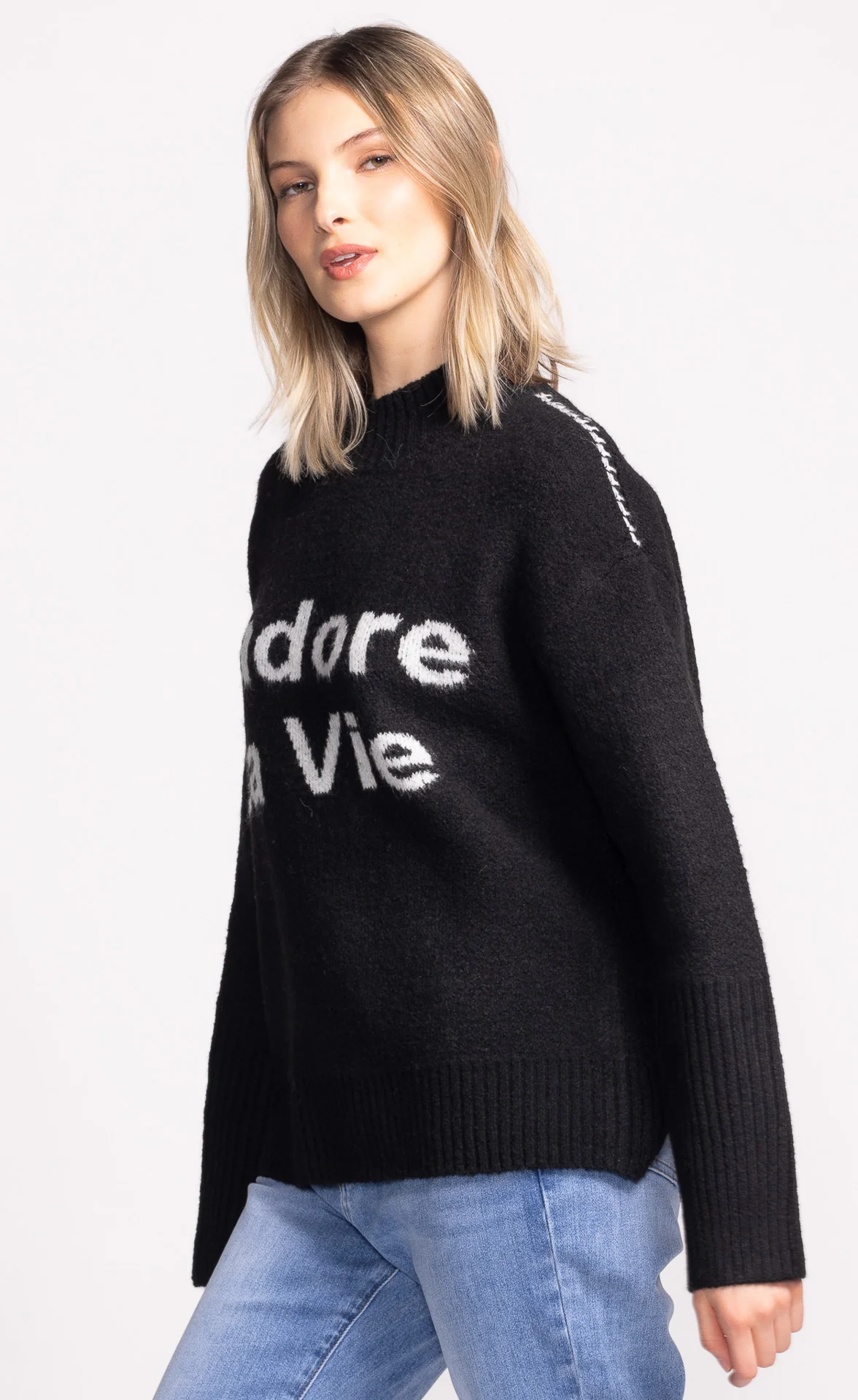 J'adore La Vie Sweater- Black - Image 5