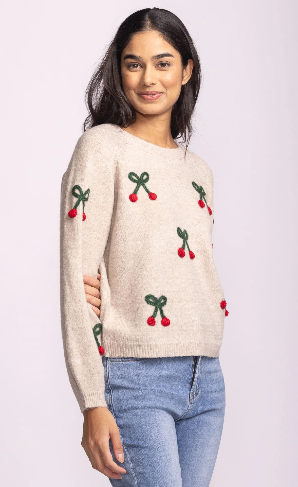 Mon Cherry Sweater Beige - Image 3
