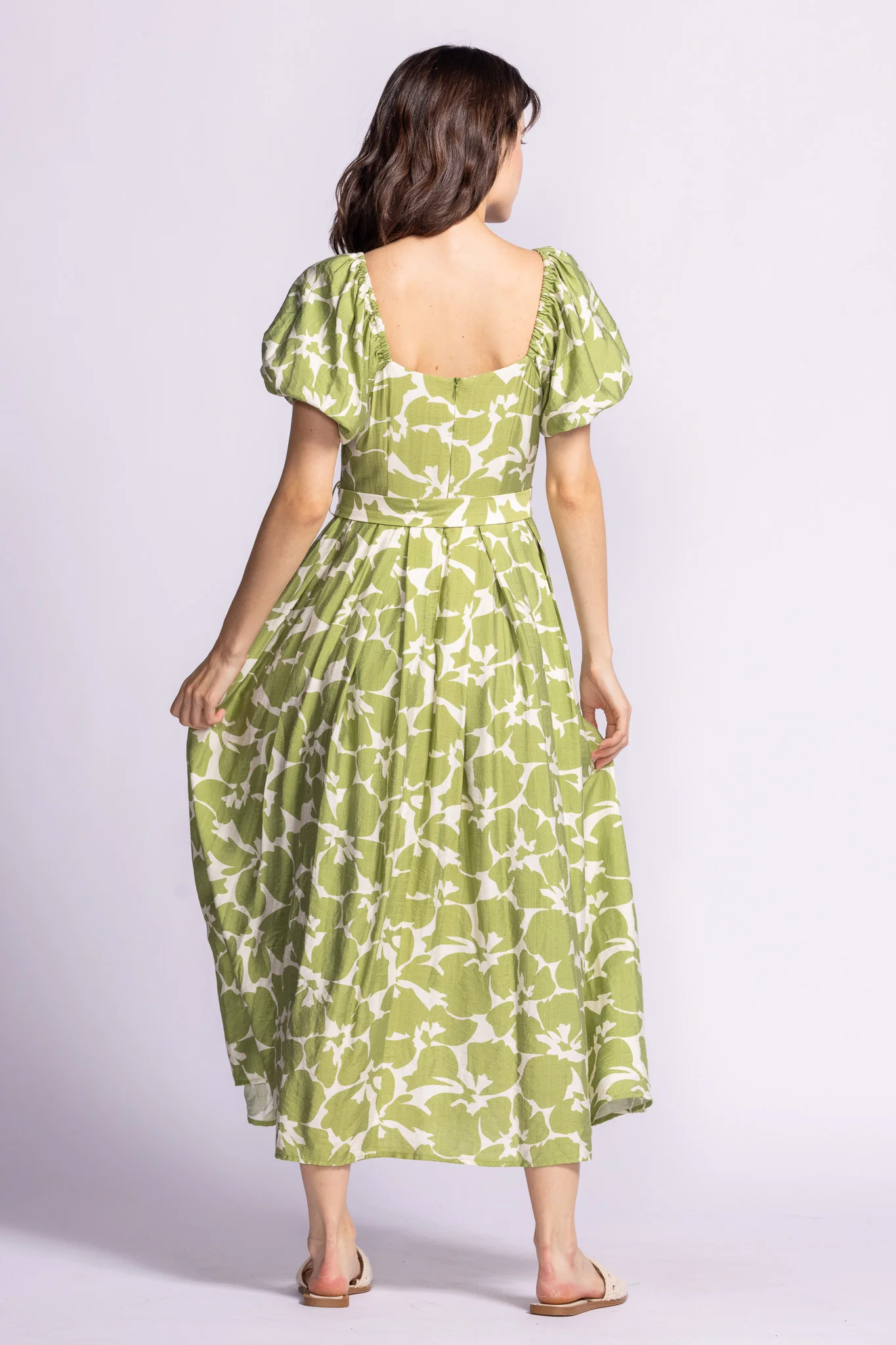 Rachel Dress Green Floral - Image 2