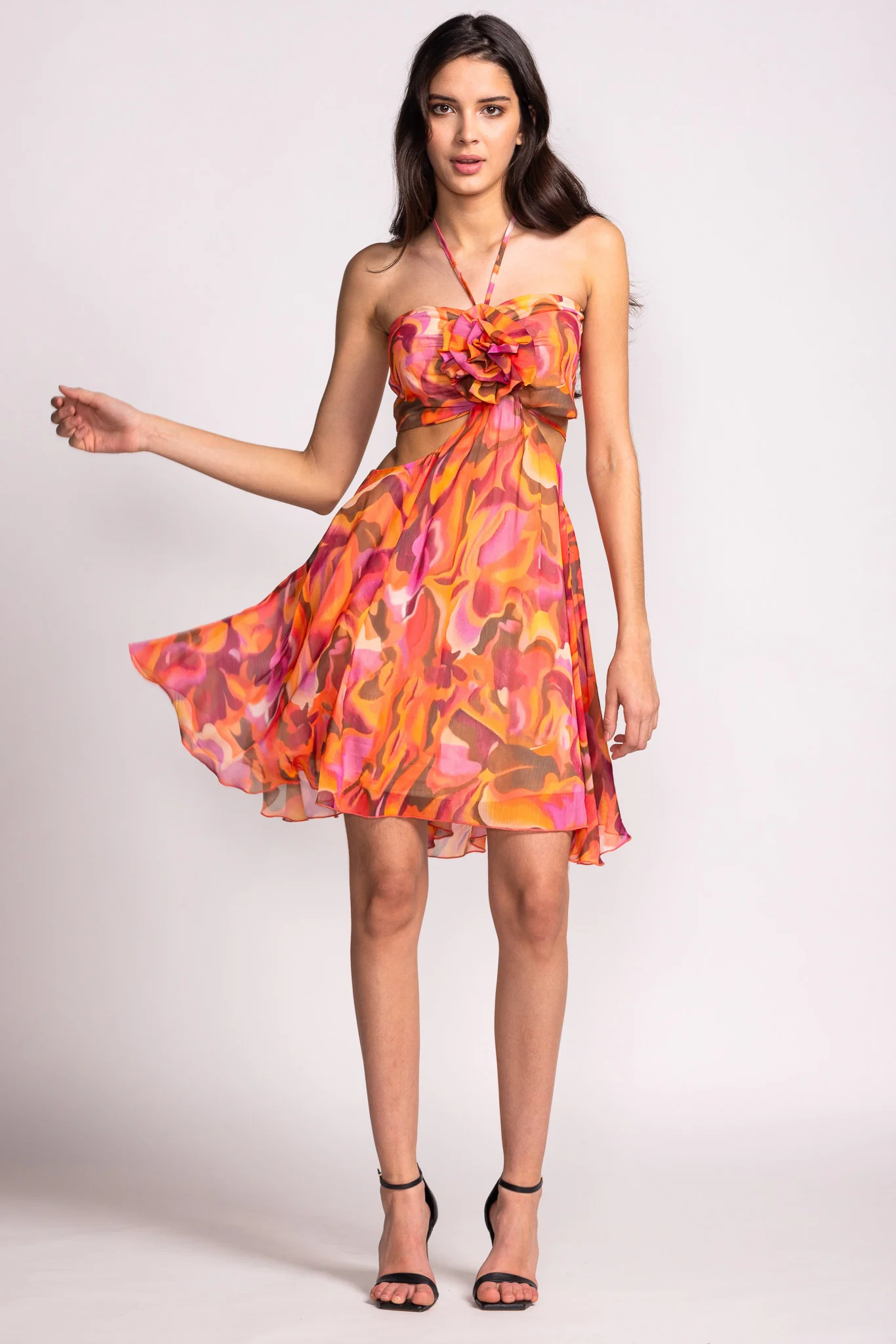 Sophia Dress Orange - Image 3