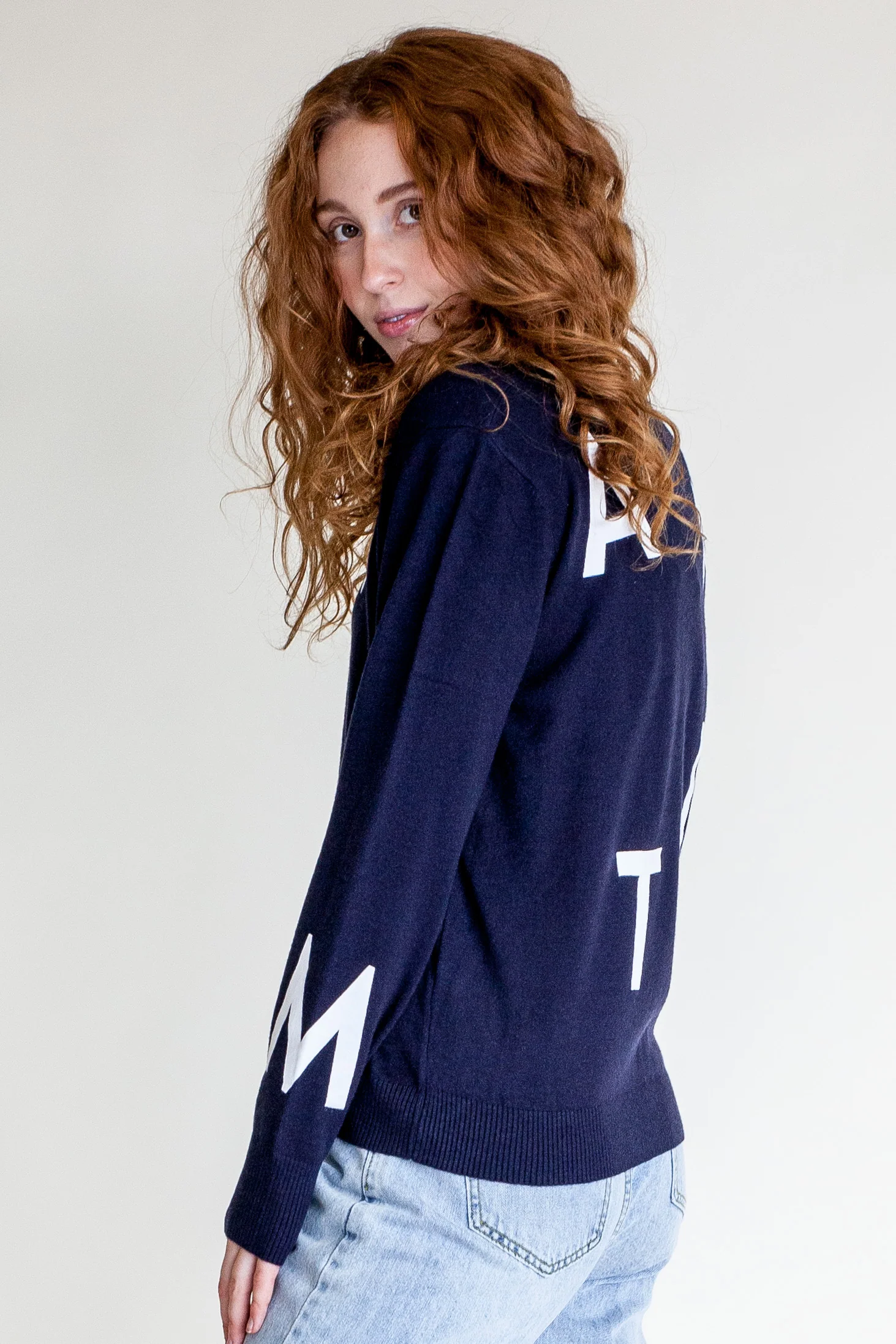 The Brand Sweater in Navy - Image 4
